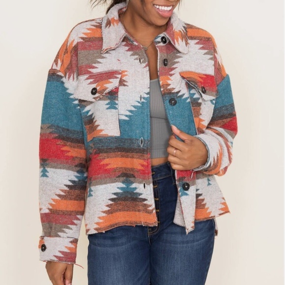 LA MIEL Jackets & Blazers - Tribal Aztec Women's Shacket
